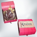сувенирный шоколад в брендированной бамбуковой шкатулке (вышивка)