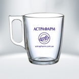 чашка стеклянная с лого