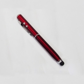Ручка-стилус 4в1, металлическая, красный